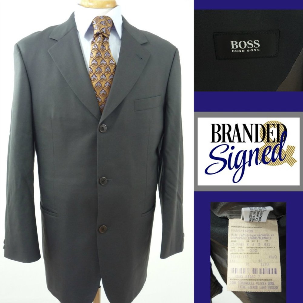 Boss Jacket Men 42US/52EU Mars Gray Natural Stretc